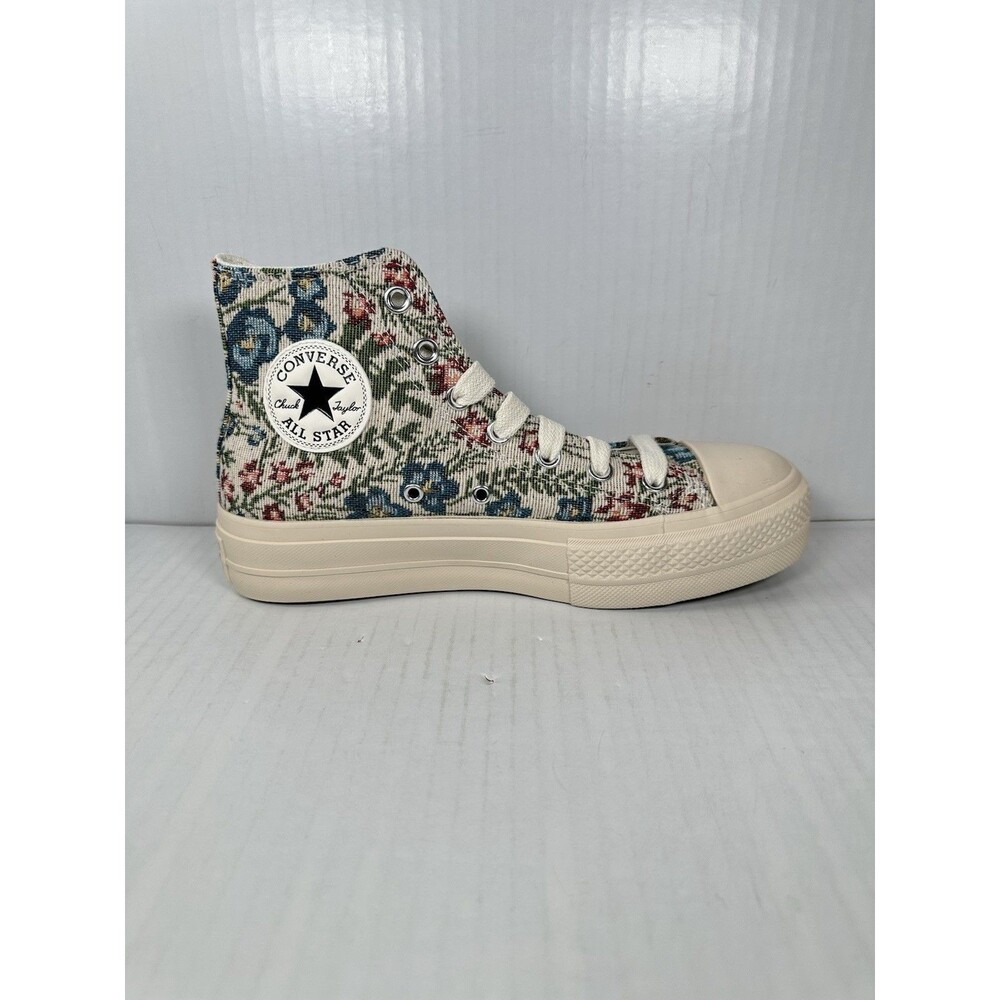 Size 7 Converse Women Chuck Taylor Lift Platform Floral Tapestry Shoes A11992C